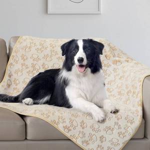 lot 2287 image: Stuffed Beige Premium Soft Dog Blankets for Large Dogs, Calming Indoor Cat Blanket Washable for Bed Couch Protection, Dog Essentials 42  65 inches
