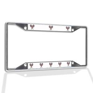 lot 2291 image: Metal Insert License Plate Frame Tennis Racquets B Weatherproof Car Accessories Chrome 4 Holes Solid Insert