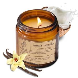 lot 2297 image: ARCASA Organic Coconut Vanilla Candles - Non Toxic Soy Candles for Home, Stress Relief & Meditation (7oz)
