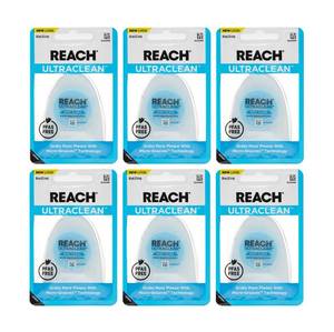 lot 2298 image: REACH Ultraclean Dental Floss, Mint, Plaque Remover for Teeth, Shred Resistant, Waxed, Easy on Gums & Teeth, Mint, Oral Care, PFAS Free, for Adults & Kids, 6 Pack, 30 yd
