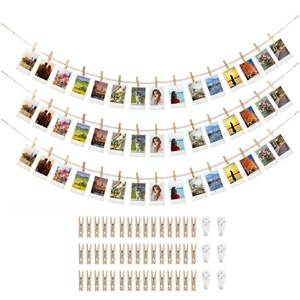 lot 2299 image: A 3PCS Hanging Photo Display with 45 Clips, 67 Inch Photo String Wall Decor