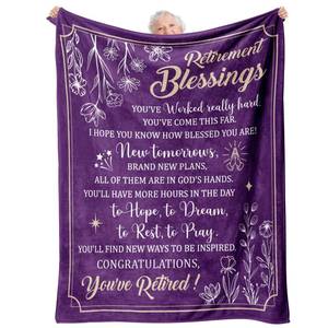 lot 2355 image: Retirement Gifts for Women, Retirement Blanket for Women Men Teacher Boss
