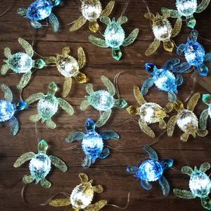 lot 2370 image: JASHIKA- Sea Turtle Decorative Lights- Ocean Themed String Lights -10ft 30 LEDs-USB Plug-in -Battery Pack - Remote Control -Baby Shower- Bathroom- Christmas -Beach-Party Decor