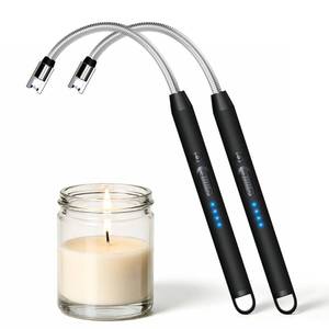 lot 2376 image: Solukmpa Rechargeable Type C Electric Candle Lighters, Black, 2 Pack