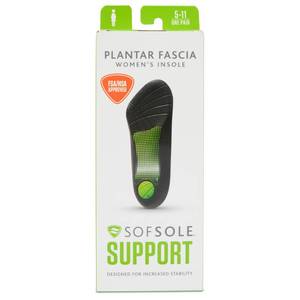 lot 2377 image: Sof Sole Plantar Fascia Insoles (FSA&HSA Eligible) - 34 Length, Gel in Heel- Support in Arch, For Women