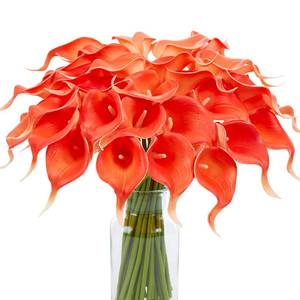 lot 2382 image: SITUMEIZI 24 Pcs Coral Fake Flowers Artificial Calla Lily