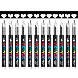 lot 2394 image: ZZWUAPT White Paint Pen,12Pack Acrylic Paint Marker Ideal for Rock Painting,Wood,Metal,Fabric,Plastic,Canvas,Glass, Ceramic,Diy Crafts (White)