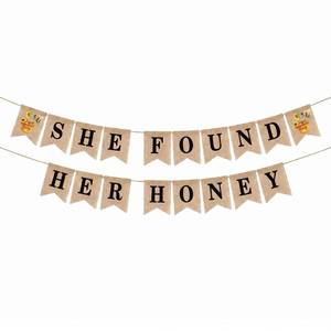 lot 2397 image: Bride to Bee Bridal Shower Banner - 2PCS She Found Her Honey Bridal Shower Decorations Banner for Engagement Wedding Bachelorette Party Decor Supplies