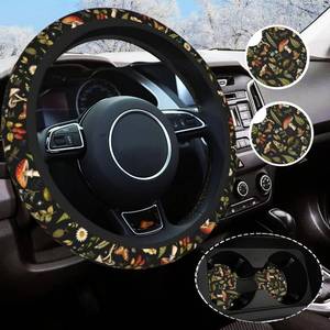 lot 2405 image: Vintage Mushroom Steering Wheel Cover Universal 14.5-15 Inch, Non-Slip Retro Mushroom Car Accessories for Women Men