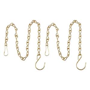 lot 2412 image: EBOOT 2 Pcs Hanging Chain for Bird Feeders Planters,19.7 Inch,Gold
