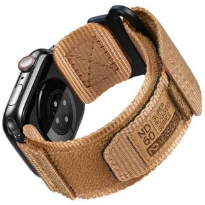 lot 2413 image: Nereides Rugged Nylon Band Compatible with Apple Watch Ultra 4321 (49mm), Series 121110987654 & SE3SE2SE (46mm 45mm 44mm), Tactical Sports Strap for Men (L,Light Brown)