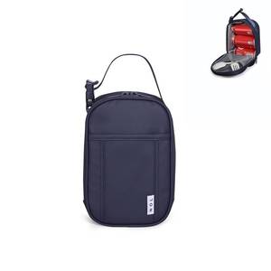 lot 2415 image: NOL Small Insulated Snack Bag Mini Freezable Cooler Pouch 3L fit 3 Cans  Wide-Mouth 6hours Cool & Warm Lightweight Leakproof Nylon Box for Work Travel Navy blue