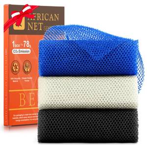 lot 2432 image: UJFQBH 3 Pieces African Bath Sponge African Net Long Net Bath Sponge