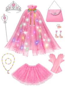 lot 2434 image: Fuzmo Light Up Princess Dress Up Set for Girls 3 4 5 6 Years Old, Pink