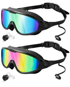 lot 2462 image: Swim Goggles 2 Pack, Wide View Anti Fog&UV Swimming Goggles for Audlt, No Leaking Swim Glasses for Men Women Youth