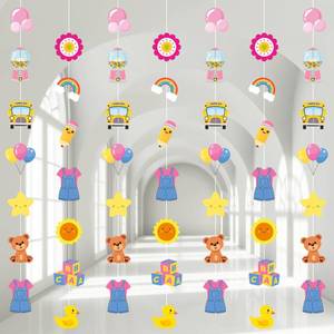 lot 2463 image: Gueevin 8 Pcs English Teacher Garlands Cartoon Girls Birthday Decorations