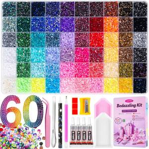 lot 2466 image: Bedazzling Kit 48000Pcs 60 Colors 3mm Resin Jelly Rhinestones - Diamond Art