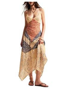 lot 2484 image: SHENHE Womens Boho Floral Maxi Dress Backless Flowy Western Cami Sundress L