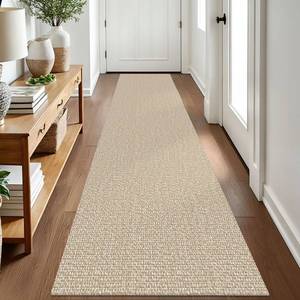lot 7433 image: EARTHALL Washable Runner Rug, Non Slip Entryway Runner, 2x8 Ft, SandBeige