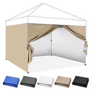 lot 7434 image: CROWN SHADES 10x10 Canopy Sidewalls for Pop-Up Shelter, Beige (Only 4pcs)