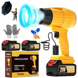 lot 7435 image: Hand Held Leaf Blower Cordless with Batterys and Charger 990,000 RPM Small Portable Mini Turbo Jet Blower for Makita 18V Battery Electric Powered Lawn Car Yard Snow Patio Dust Tool(2 Battery)