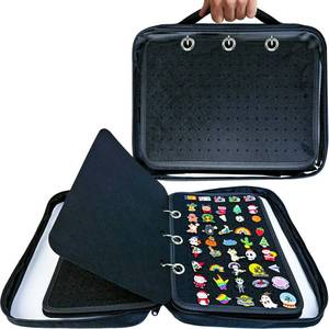 lot 7442 image: 6 Page Pin Display Bag for Collectors.(6 Black Pages 5 SPacers,Bag Only)