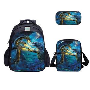 lot 7458 image: MATMO Monster Dragon Backpack and Lunch Bag Set for Boys, School Backpacks Shoulder Bag Pencil Case (Monster Dragon Backpack Set 13)