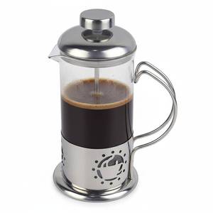 lot 8172 image: Single Serve French Press Coffee Maker - 12 oz Glass & Stainless Brewer