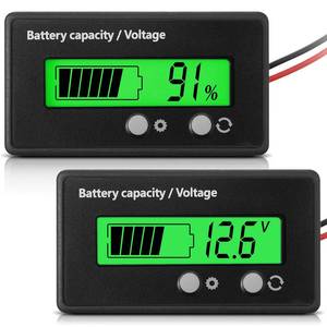 lot 8179 image: Frienda Golf Cart Battery Meter with Alarm, 12V-84V Compatible, Green