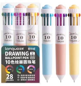 lot 8197 image: Joyask 3 Pack Multicolor Pens, 10-in-1 Colored Ballpoint Pen, 28 Colors