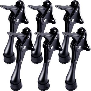 lot 8207 image: Moxweyeni 6 Pcs 6 Inch Kickdown Door Stopper for Bottom of Door, Black