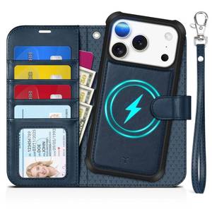 lot 8216 image: TUCCH Detachable Case Wallet for iPhone 18 Pro17 Pro (6.3), Dark Blue