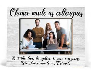 lot 8234 image: XDFVL Chance Made Us Colleagues Picture Frame, Desk Picture Frames for Office, Picture Frames for Desk at Work, Appreciation Gifts for Coworkers, Employee Appreciation Gifts, Photo Frame 8x10