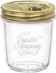 lot 8248 image: Bormioli Rocco Quattro Stagioni Mason Jar, 10.75 Oz - ClearGold