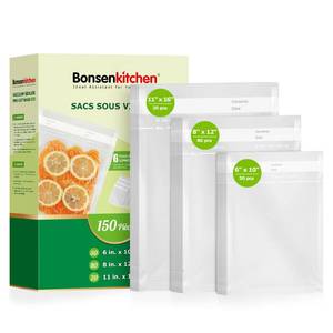 lot 9214 image: Bonsenkitchen Vacuum Sealer Bags, 150 Count, BPA Free, Food Storage