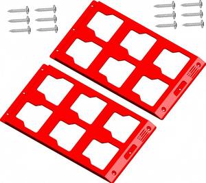 lot 9231 image: VELCKING for Milwaukee Packout Mounting Plate, Metal Storage Base, Wall and Floor Compatible Toolbox Mount (RED, 2-Half Plate)