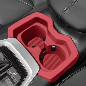 lot 10269 image: Temmis Center Console Silicone Cup Holder for Toyota RAV4 2019-2021, Insert Center Consel Electrostatic adsorption Cover for RAV4-Red