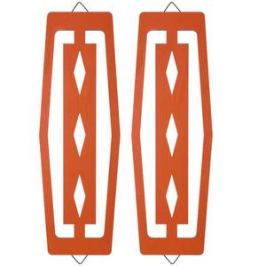 lot 10272 image: CroBlissful 2 Pcs Modern Mid Century Wall Art Wood, Orange