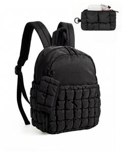 lot 10284 image: BAGSMART Mini Backpacks for Women, Puffy Checkered Quilted with Pouch