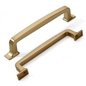 lot 10290 image: khtumeware 6 Pack 5 Inch Cabinet Handles - Brushed Brass & Gold Drawer Pulls Kitchen Hardware