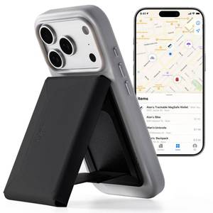 lot 12356 image: MOFT Trackable Field Wallet & Stand, MagSafe, Jet Black
