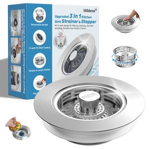 lot 12367 image: Hibbent Stainless Steel Kitchen Sink Drain Strainer