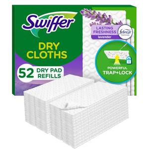 lot 13089 image: Swiffer Sweep  Mop Dry Pads Refill, 52ct Lavender