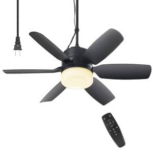 lot 13097 image: Fanspex 20.5 Plug-In Ceiling Fan with Light
