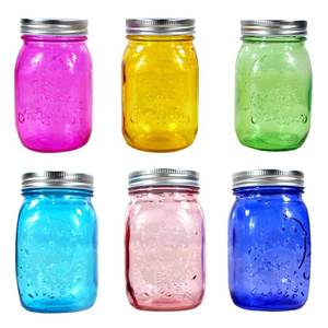 lot 13103 image: COOKWIN Colored Mason Jars 16oz Set of 6