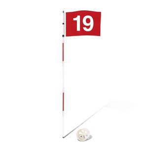 lot 13104 image: DuraRange 6 ft Golf Flagstick Set with 19th Hole Flag