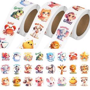 lot 14140 image: JIXZEN Animal Stickers 3 Rolls 1500 PCS