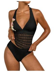 lot 14147 image: Milumia Womens Tankini Set Floral V-Neck Large