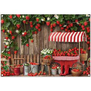 lot 14153 image: YCUCUEI Photography Backdrop 7x5ft Strawberry