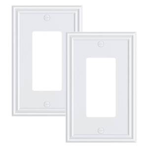 lot 14175 image: Treewell 2-Pack Zinc Alloy Decorator Outlet Cover Plate